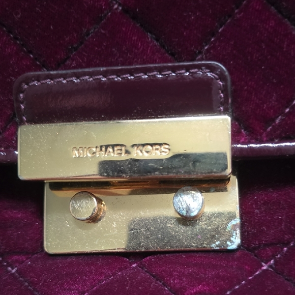 Michael Kors Velvet Burgundy Shoulder Bag - Picture 4 of 4